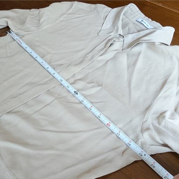 T ALEXANDER WANG 100% Silk Tan Long Sleeve Button Down Mini Shirt Dress, size S - Picture 5 of 6